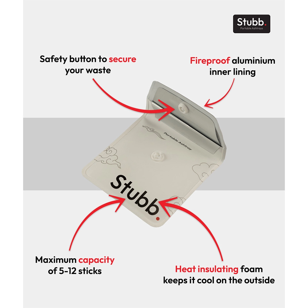 "Stubb - Portable Ashtray - EVA Plastic, White on itshemp.in