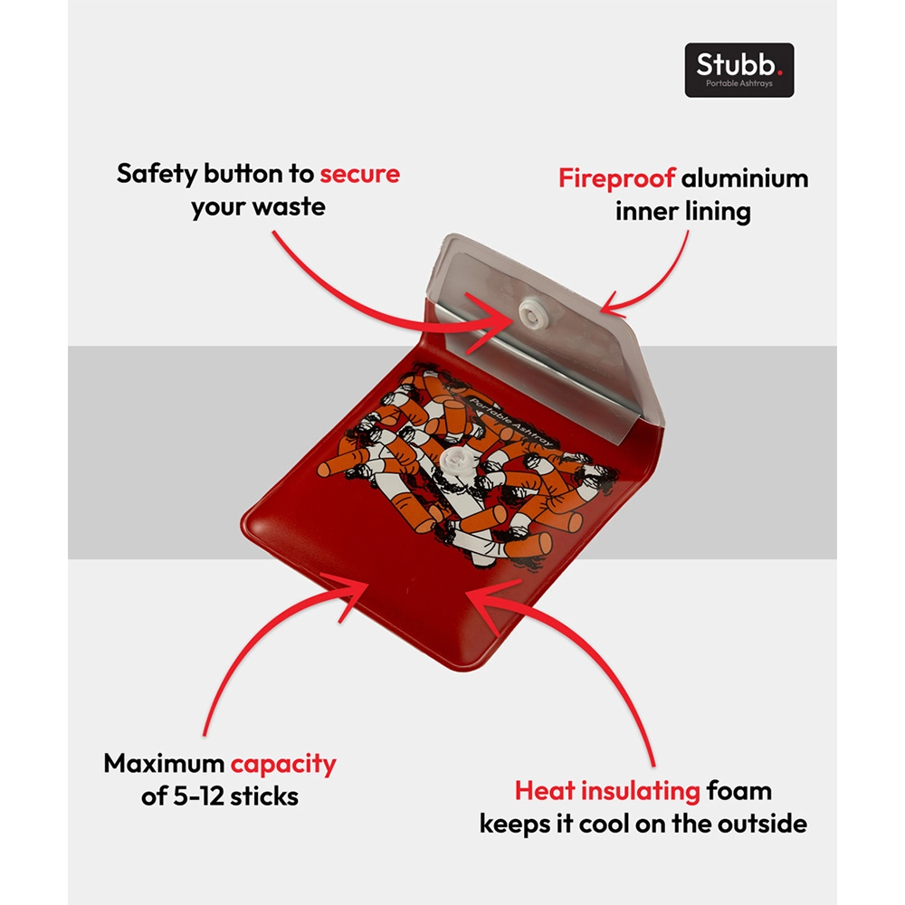 Stubb - Portable Ashtray - EVA Plastic, Red - Image 3