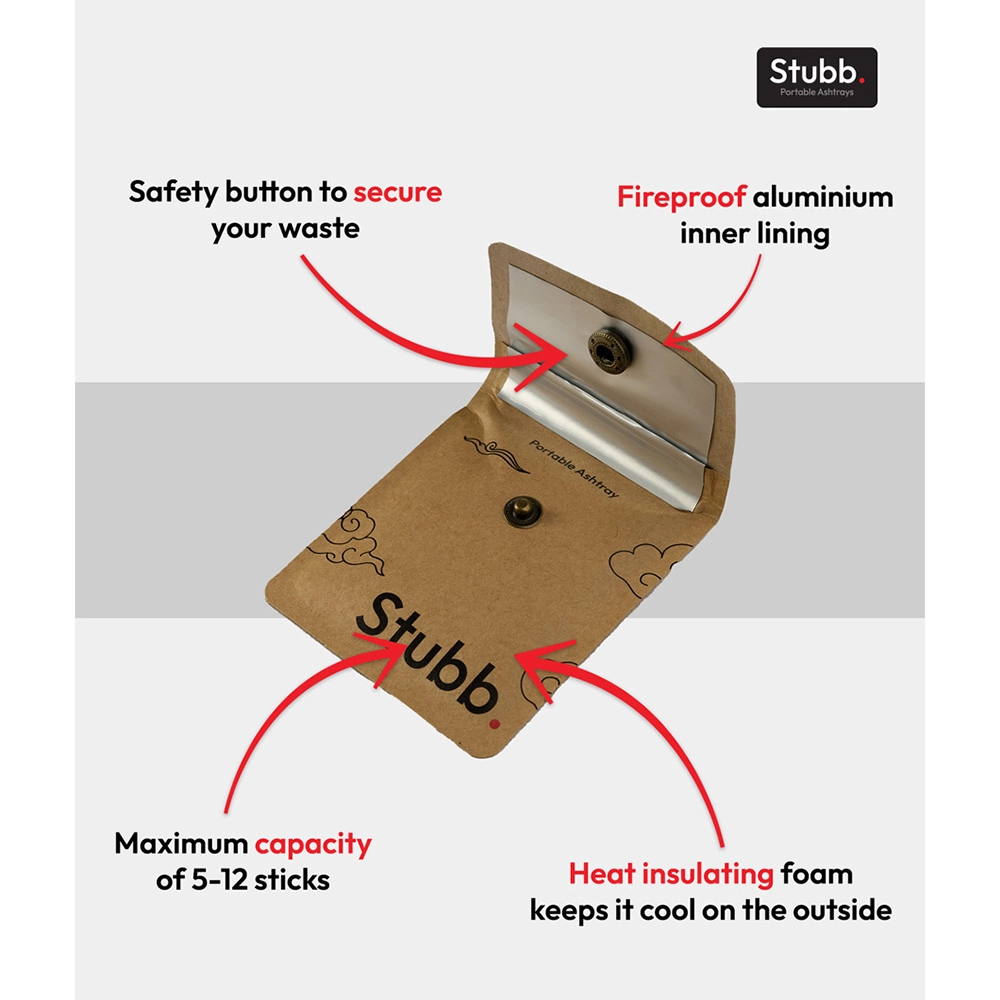 "Stubb - Portable Ashtray - Kraft Paper, Brown on itshemp.in