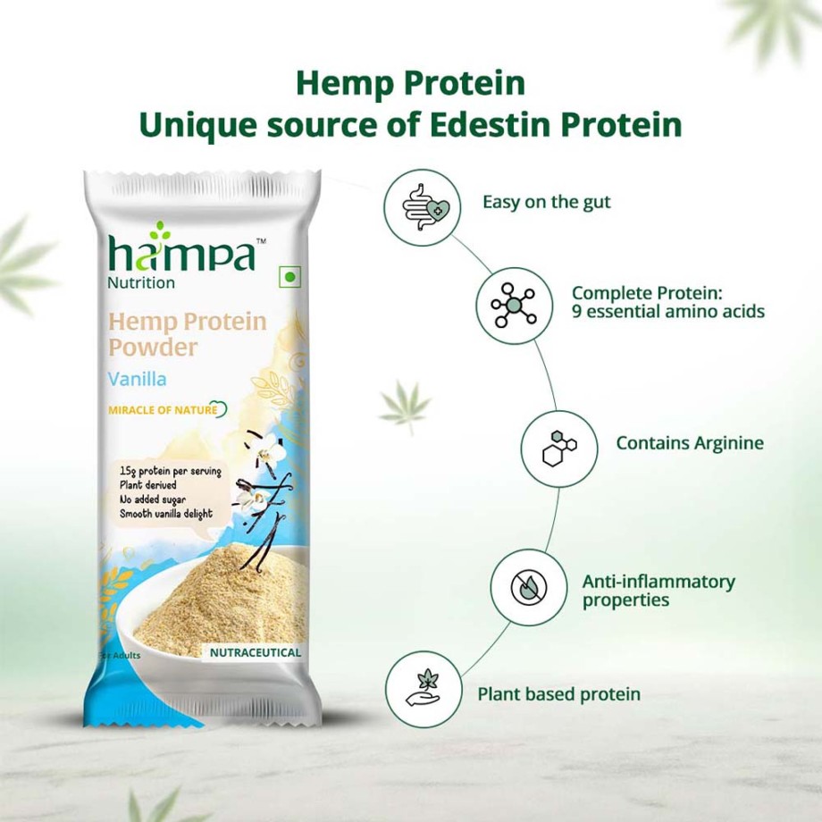 Hampa Protein powder- Vanilla, Pack of 3 - Image 3