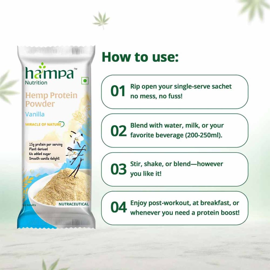 Hampa Protein powder- Vanilla, Pack of 3 - Image 7