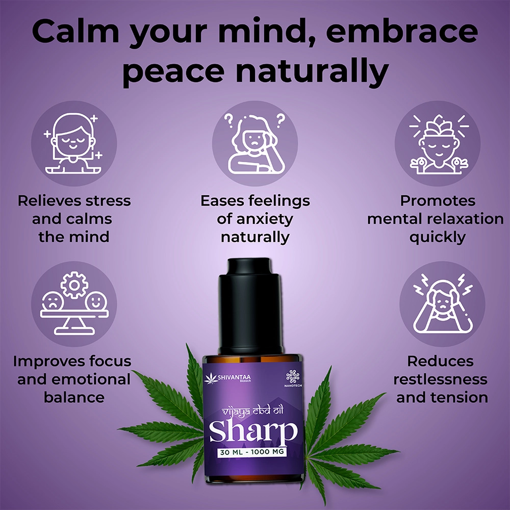 Shivantaa CBD Full Spectrum Sharp Oil For Stress, 30 ML on itshemp.in