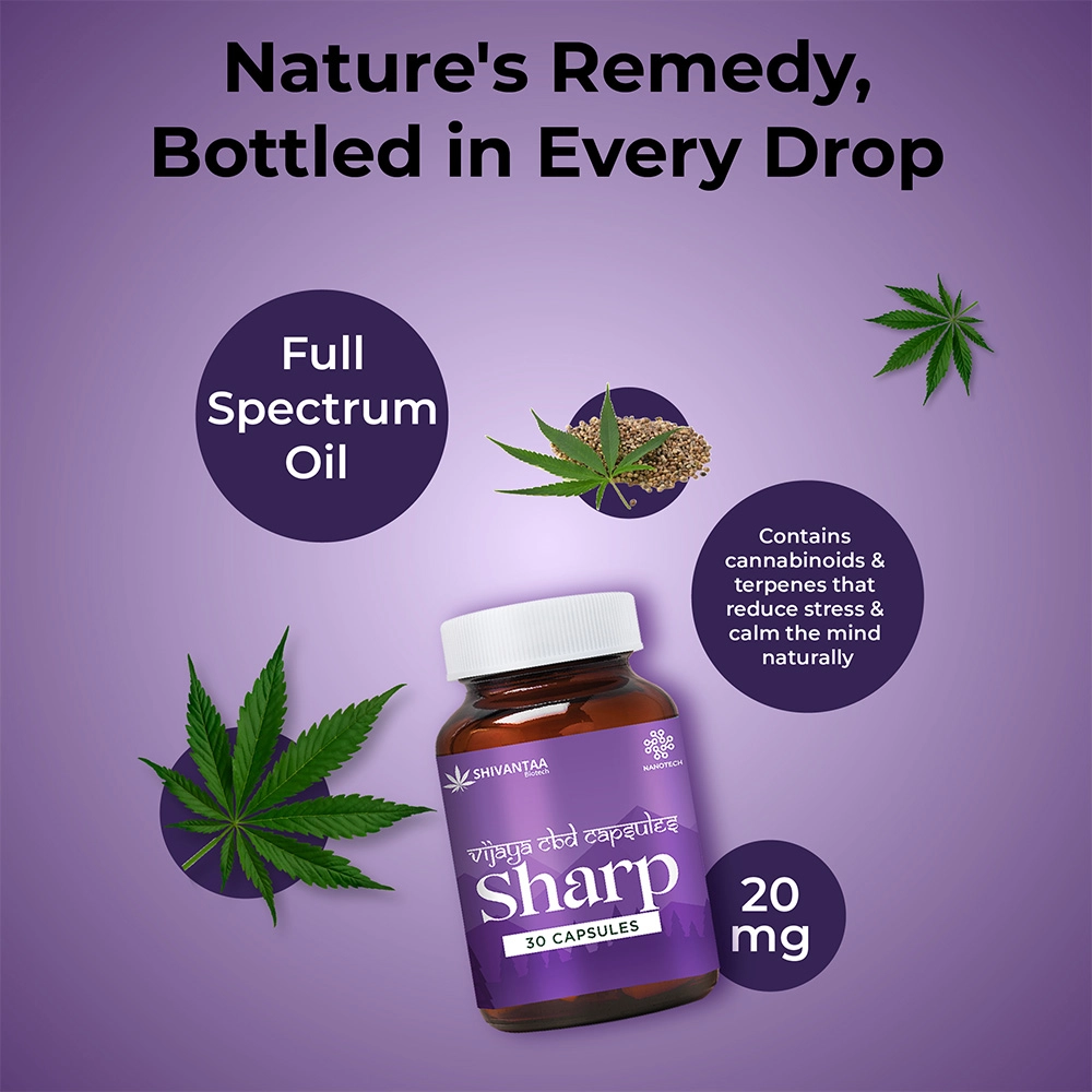 Shivantaa CBD Full Spectrum Sharp Capsule For Stress, 10 Capsules on itshemp.in