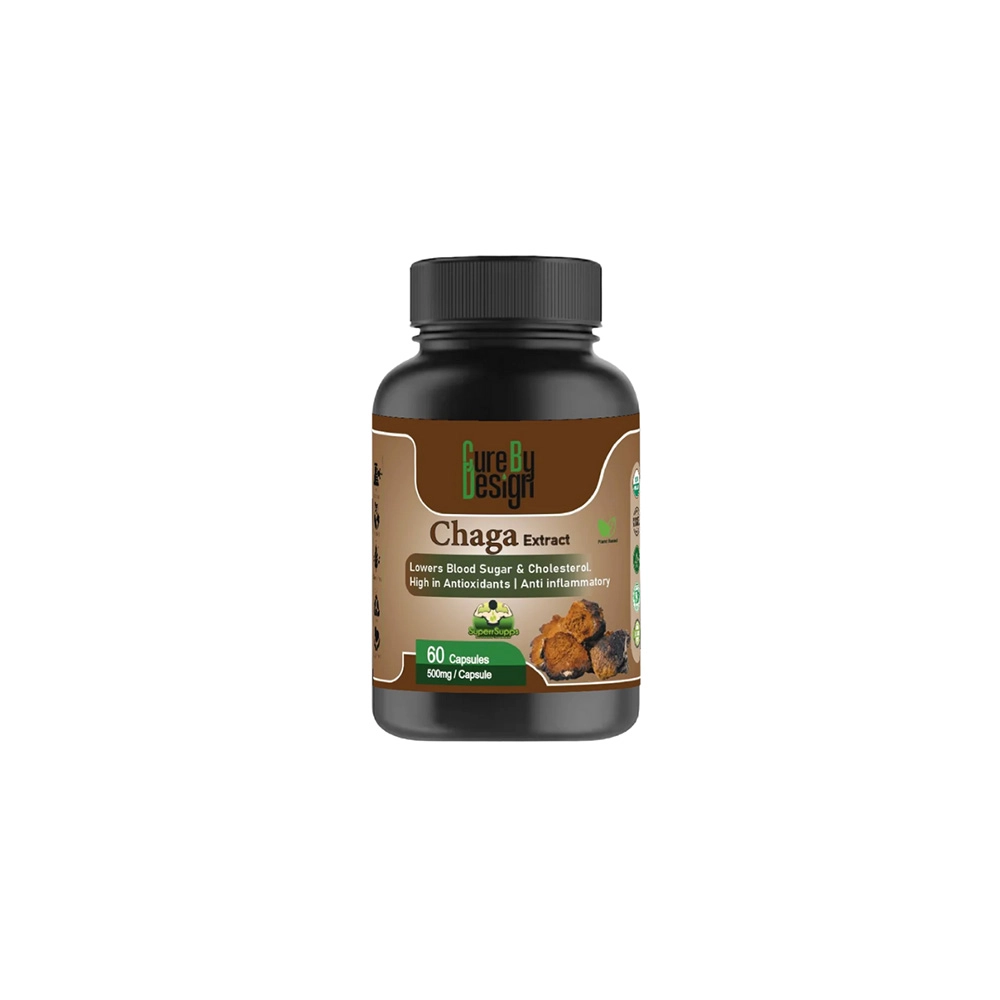Cure By Design Superrsupps Chaga Mushroom Capsules, 60 Capsules on itshemp.in