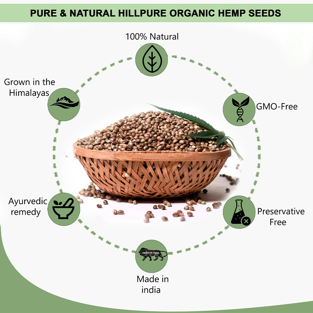 Hillpure Organic Natural Raw Hemp Seed, 175Gm on itshemp.in