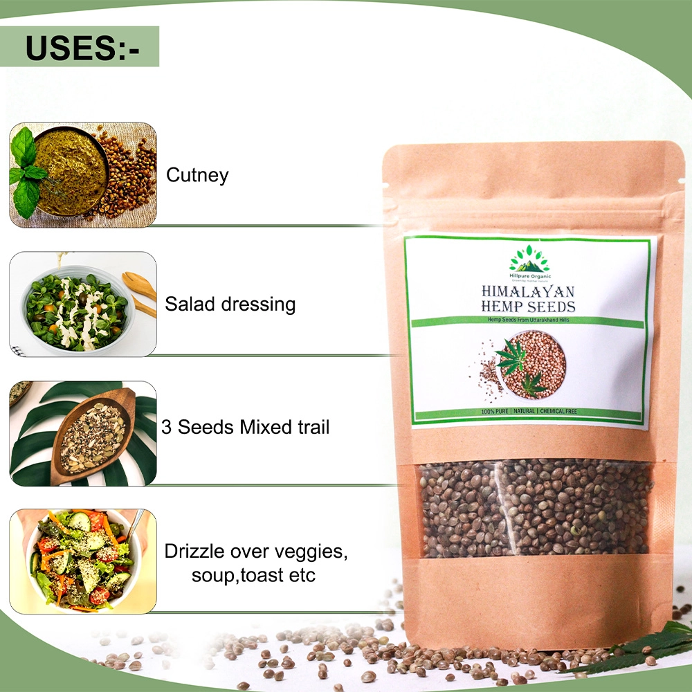 Hillpure Organic Natural Raw Hemp Seed, 175Gm on itshemp.in