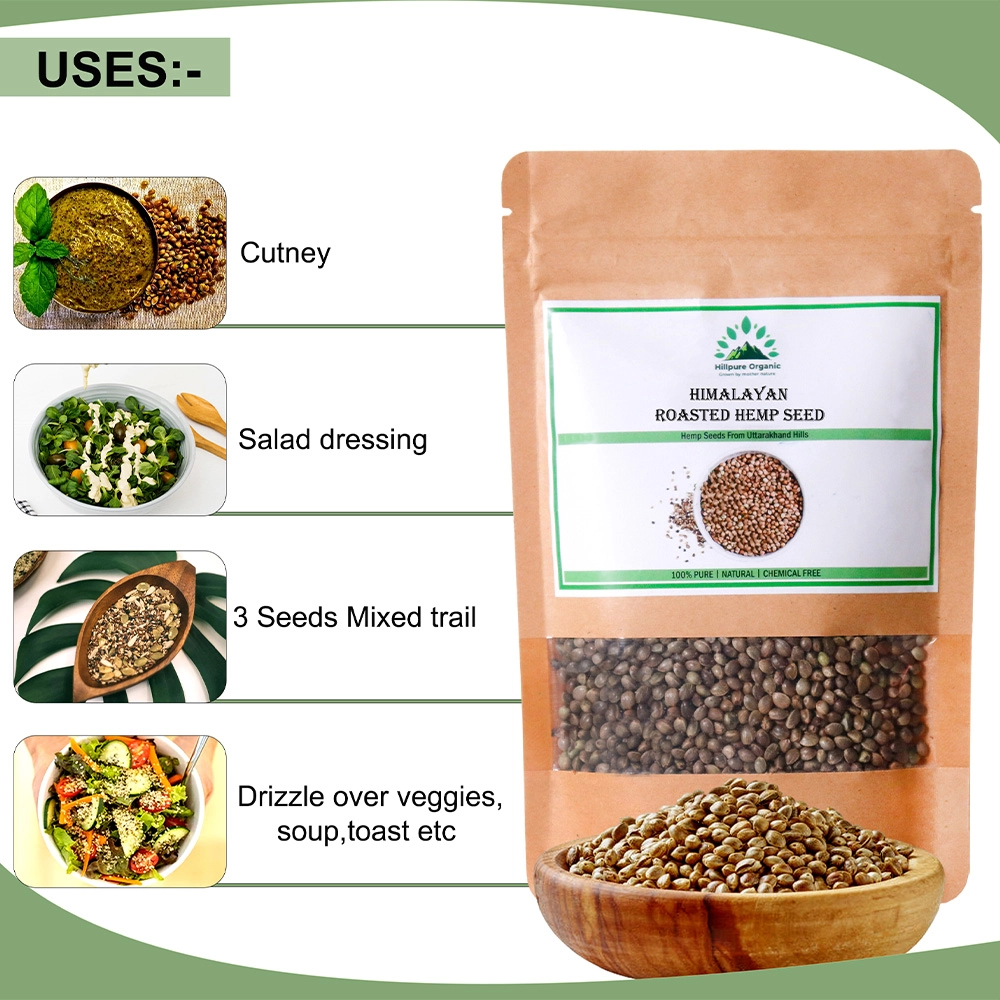Hillpure Organic Roasted Hemp Seeds, 175Gm on itshemp.in