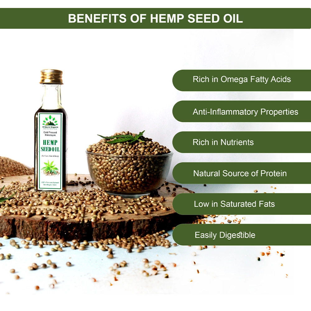 Hillpure Organic Cold Pressed Hemp Seeds Oil, 65ml on itshemp.in
