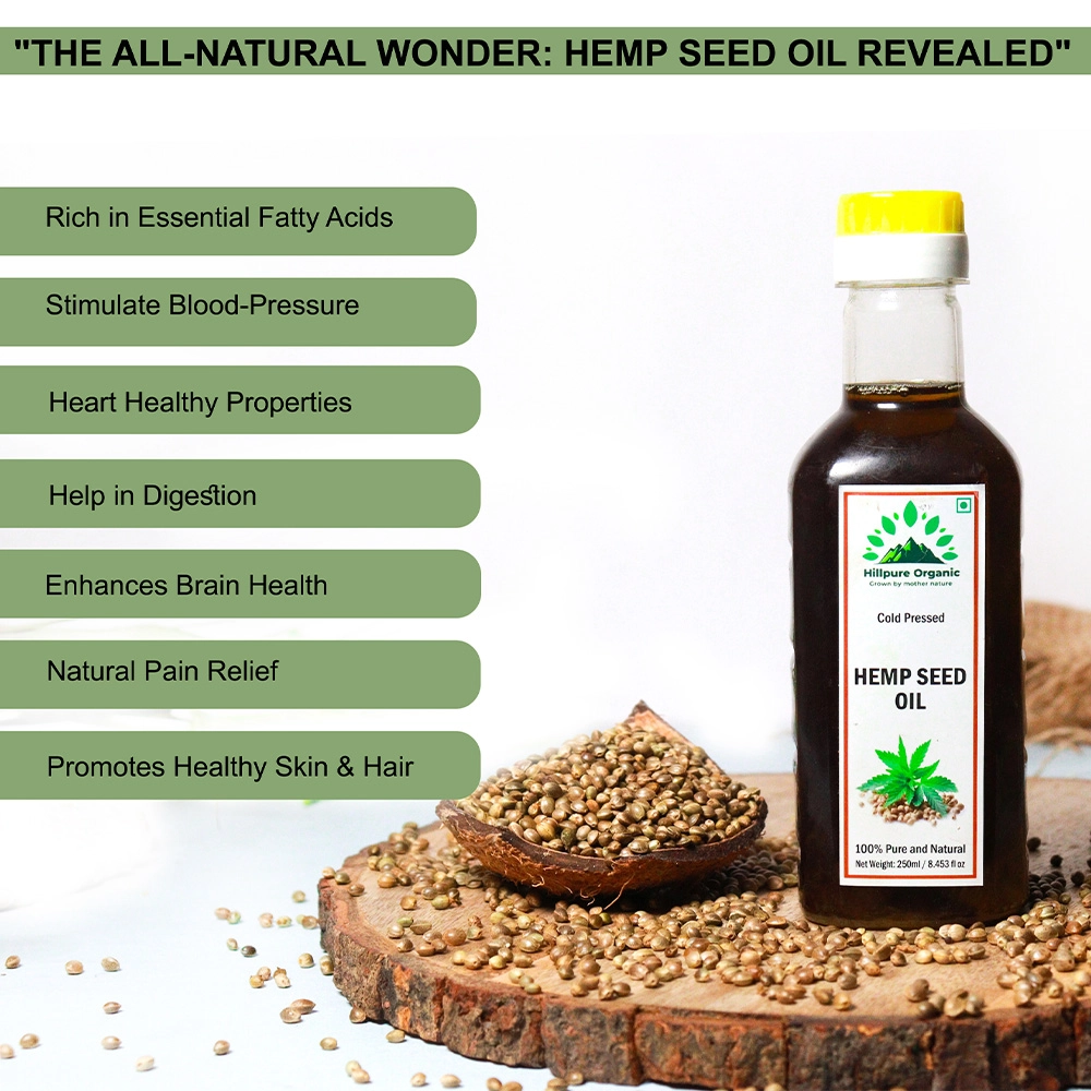 Hillpure Organic Cold Pressed Hemp Seeds Oil, 65ml on itshemp.in