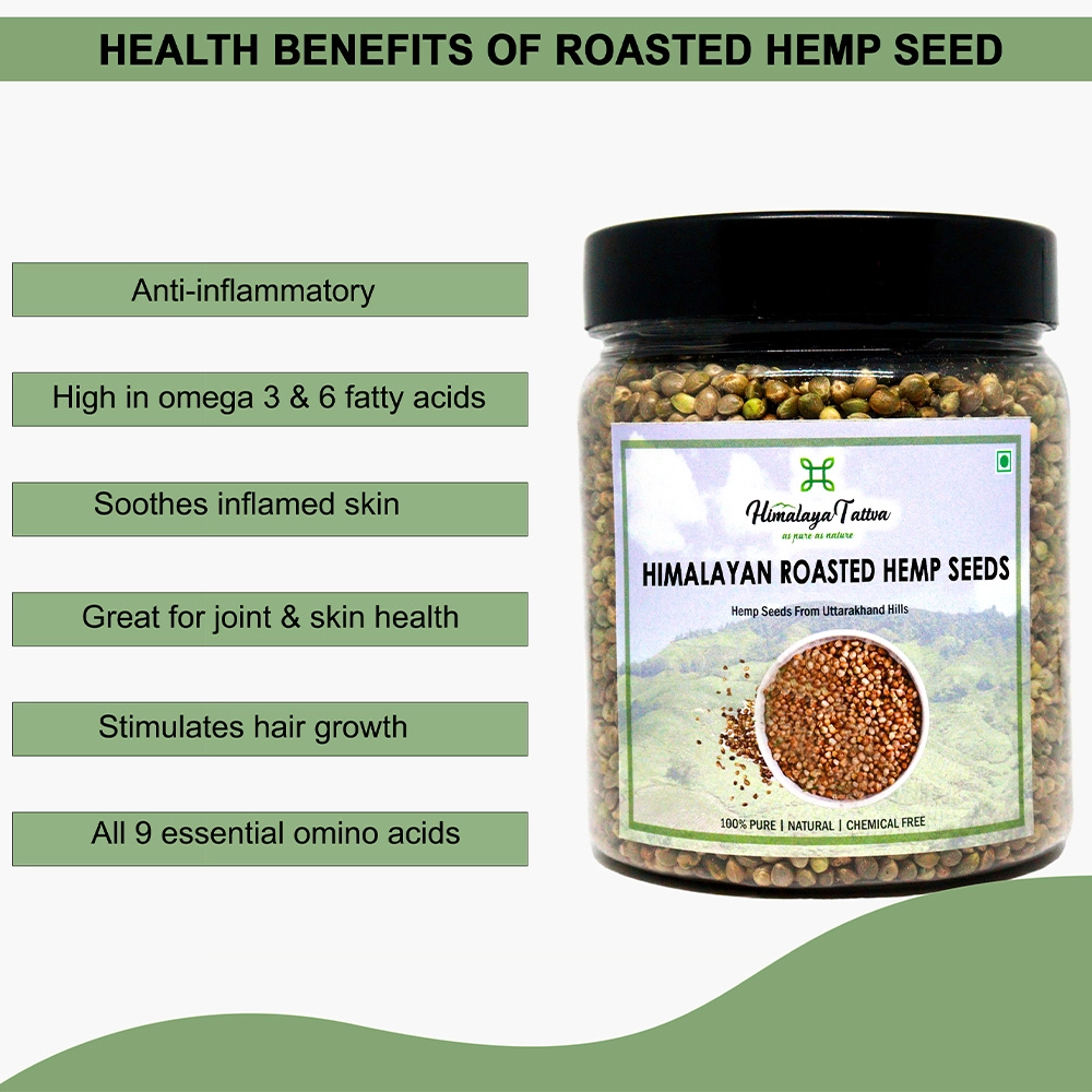 Hillpure Organic HimalayaTattva Roasted Hemp Seeds, 250 gm on itshemp.in