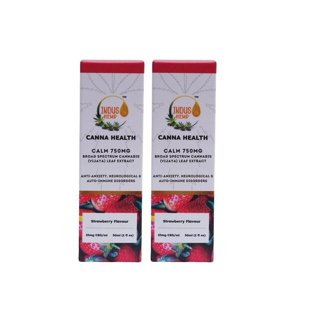 IndusHemp Canna Health CBD 750mg – Strawberry Flavour, Combo Pack of 2, (30ml) on itshemp.in
