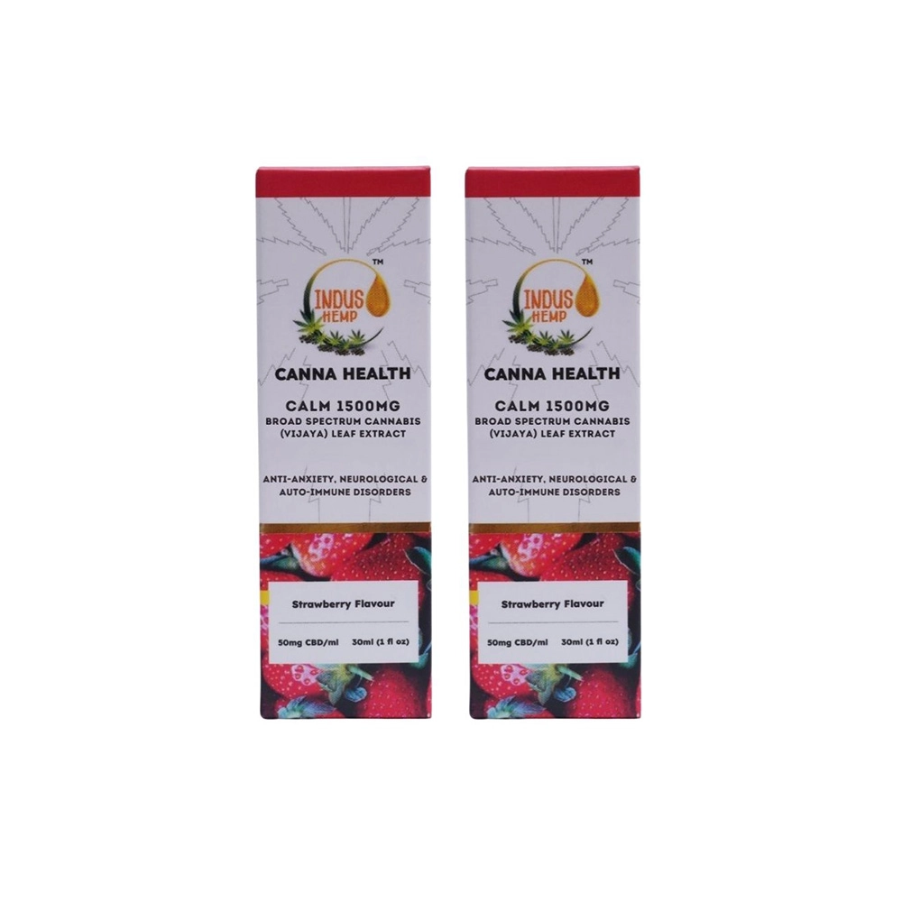 IndusHemp Canna Health CBD 1500mg – Strawberry Flavour, Combo Pack of 2, (30ml) on itshemp.in