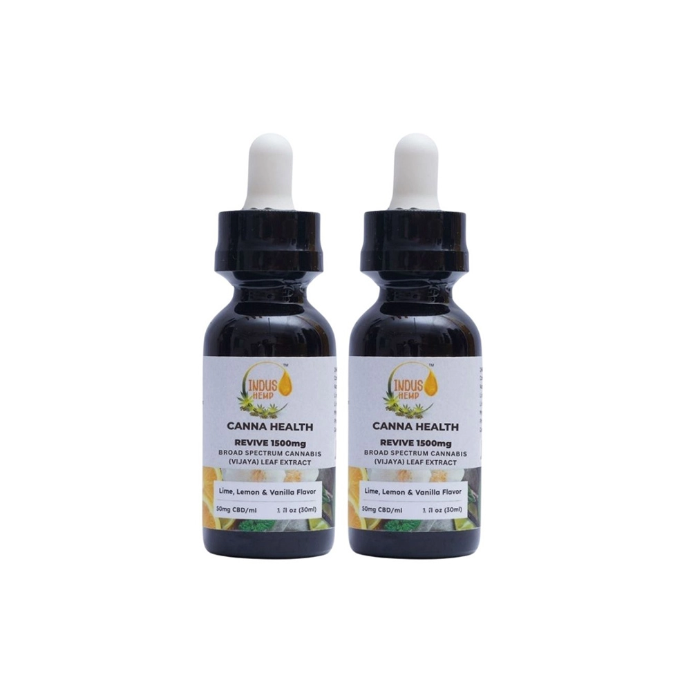IndusHemp Canna Health CBD Revive 1500mg – Peppermint & Lime Flavour, Combo Pack of 2, 30ml - Image 1