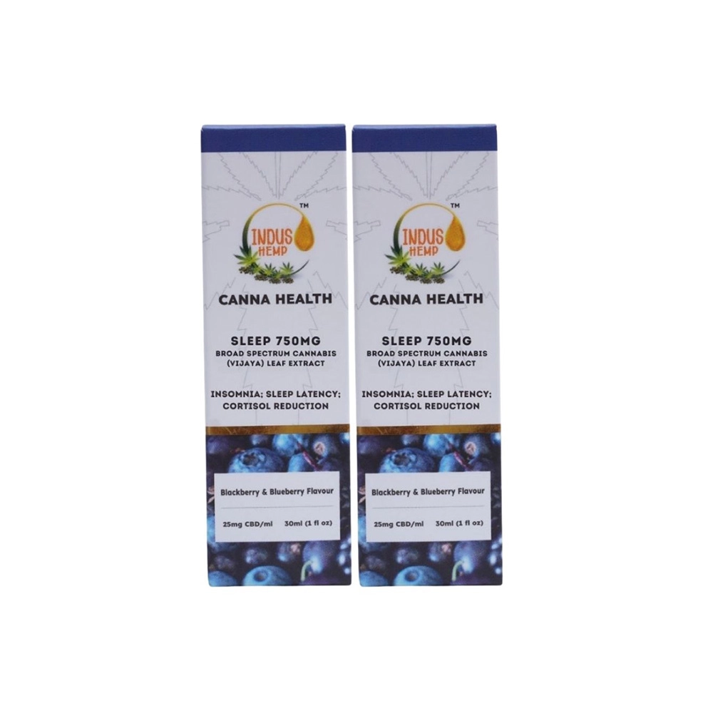 IndusHemp Canna Health CBD Sleep 750mg – Blueberry & Blackberry  Flavour, Combo Pack of 2, (30ml) - Image 3