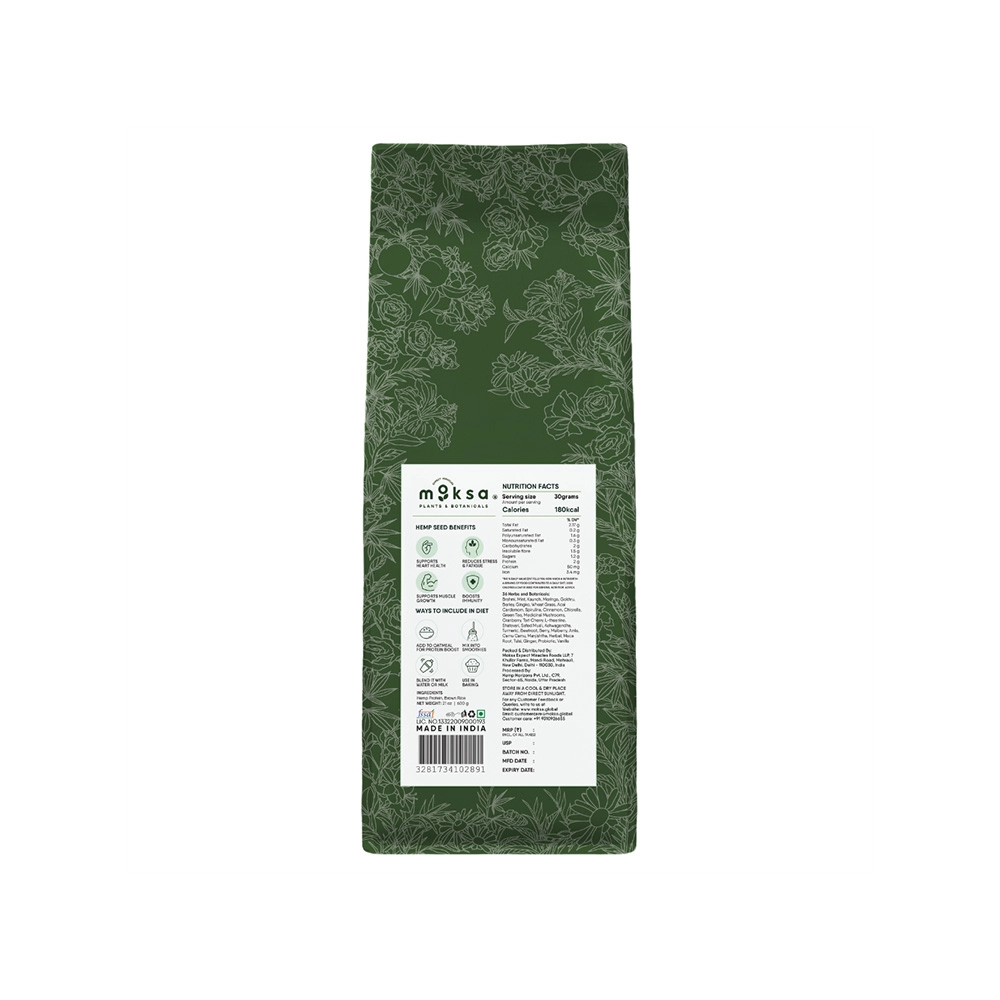 Moksa Hemp Brown Rice Protein Powder, 600 gm - Image 2