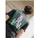 Cannabie Circus Hemp T-Shirt Oversized, Black - Image 6
