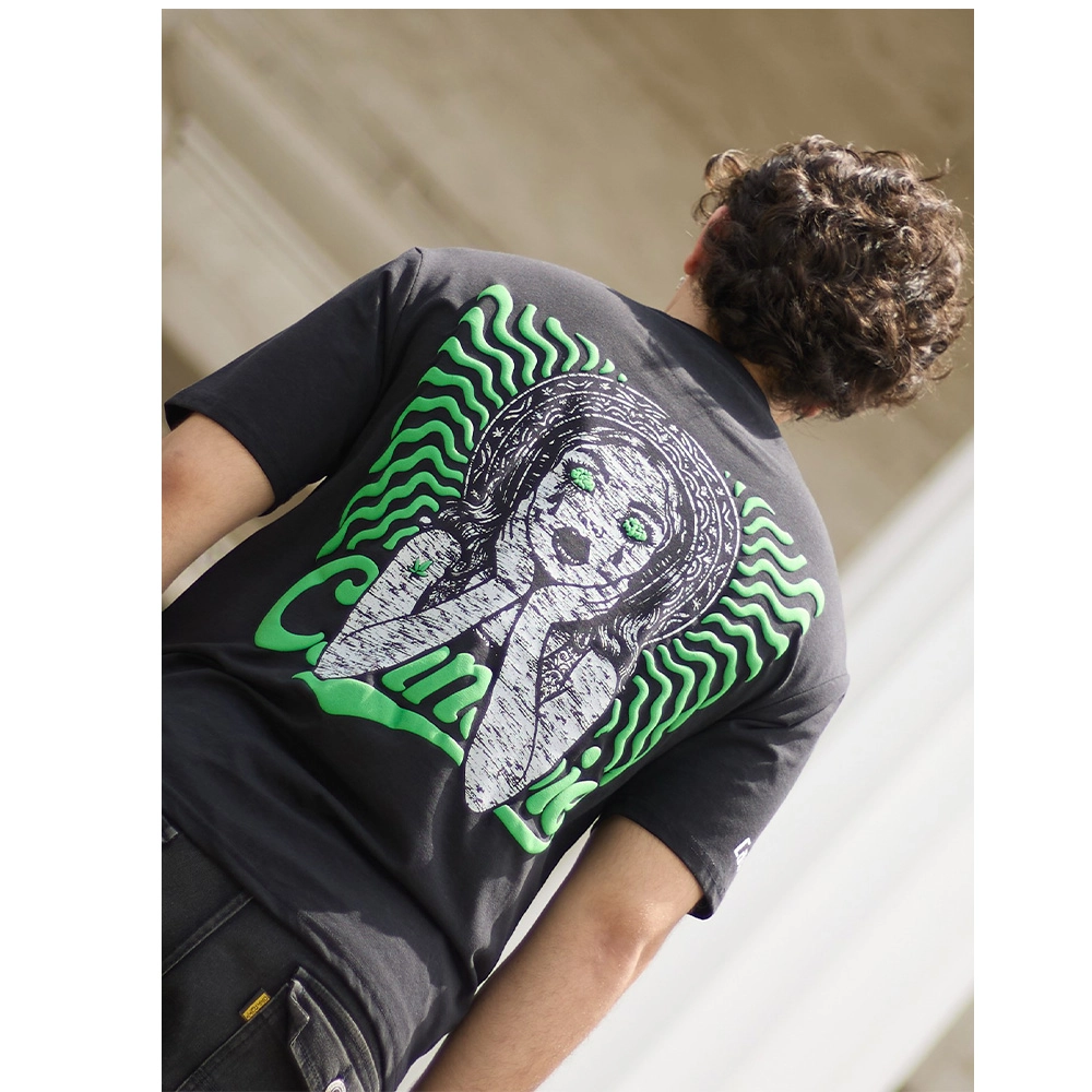 Cannabie Circus Hemp T-Shirt Oversized, Black - Image 6