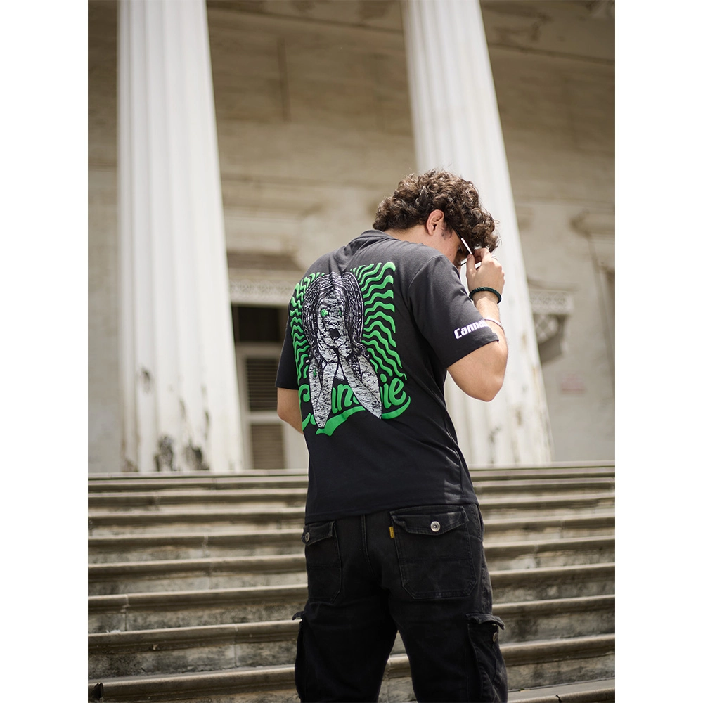 Cannabie Circus Hemp T-Shirt Oversized, Black - Image 8