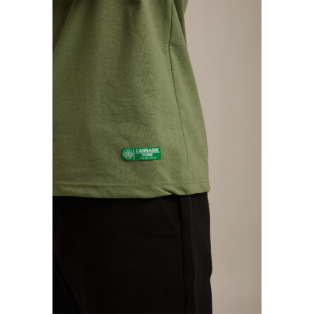 Cannabie Circus Hemp T-Shirt Oversized, Green - Image 5