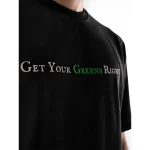 Cannabie Get Your Greens Hemp T-Shirt Oversized, Black - Image 3