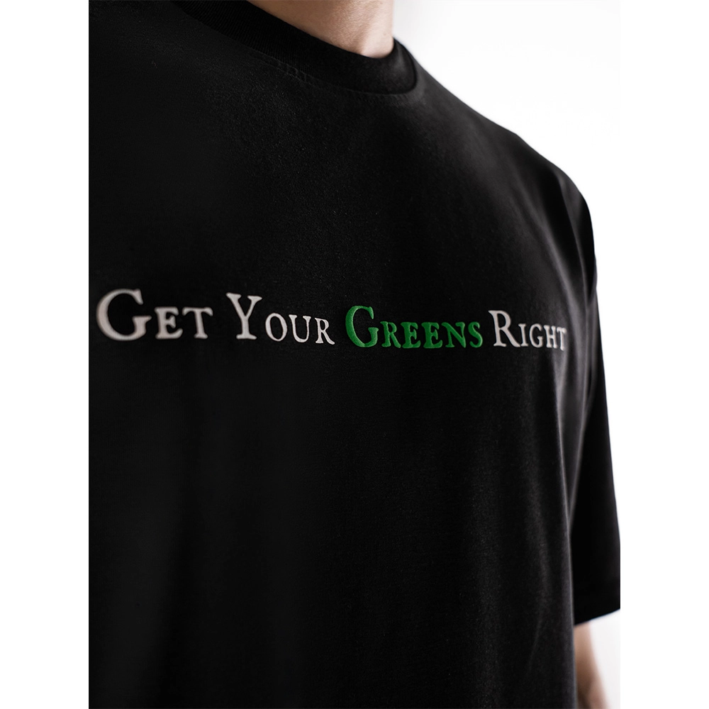 Cannabie Get Your Greens Hemp T-Shirt Oversized, Black - Image 3