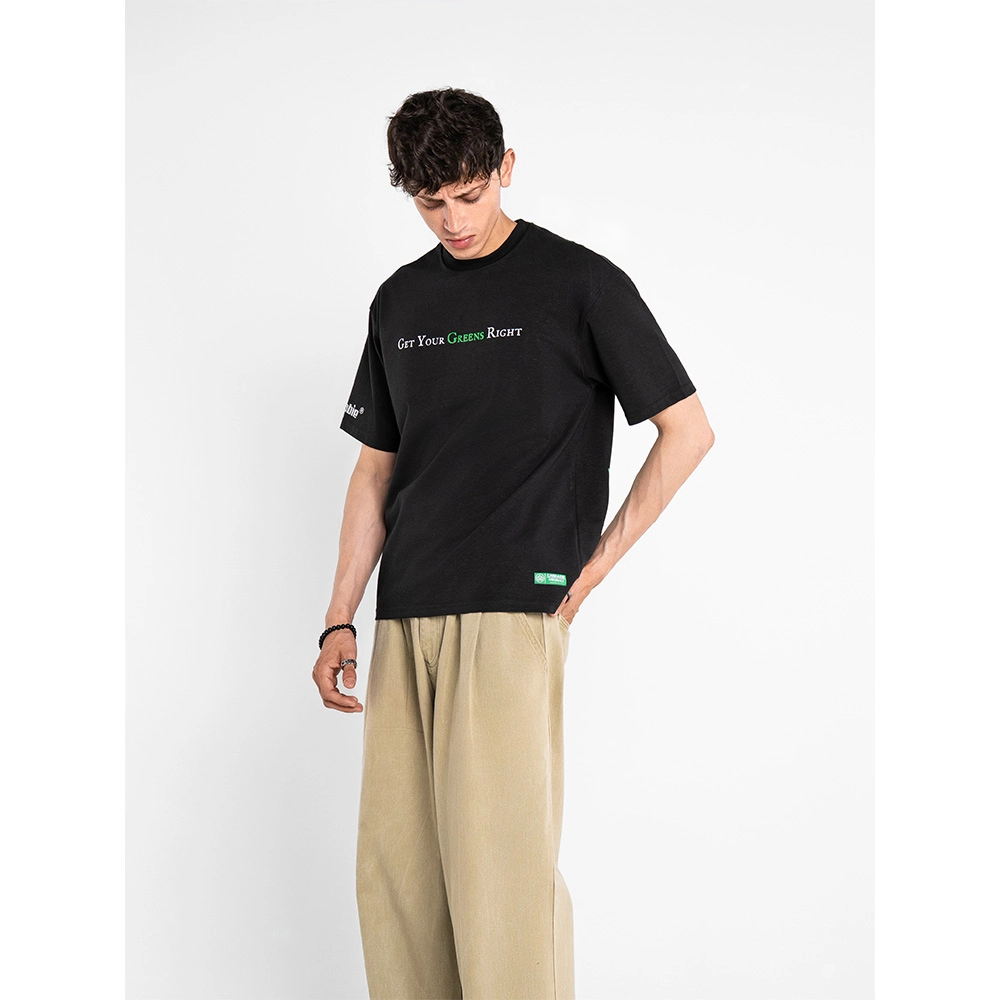 Cannabie Get Your Greens Hemp T-Shirt Oversized, Black - Image 7