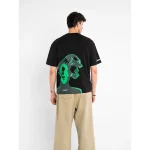 Cannabie Get Your Greens Hemp T-Shirt Oversized, Black - Image 2
