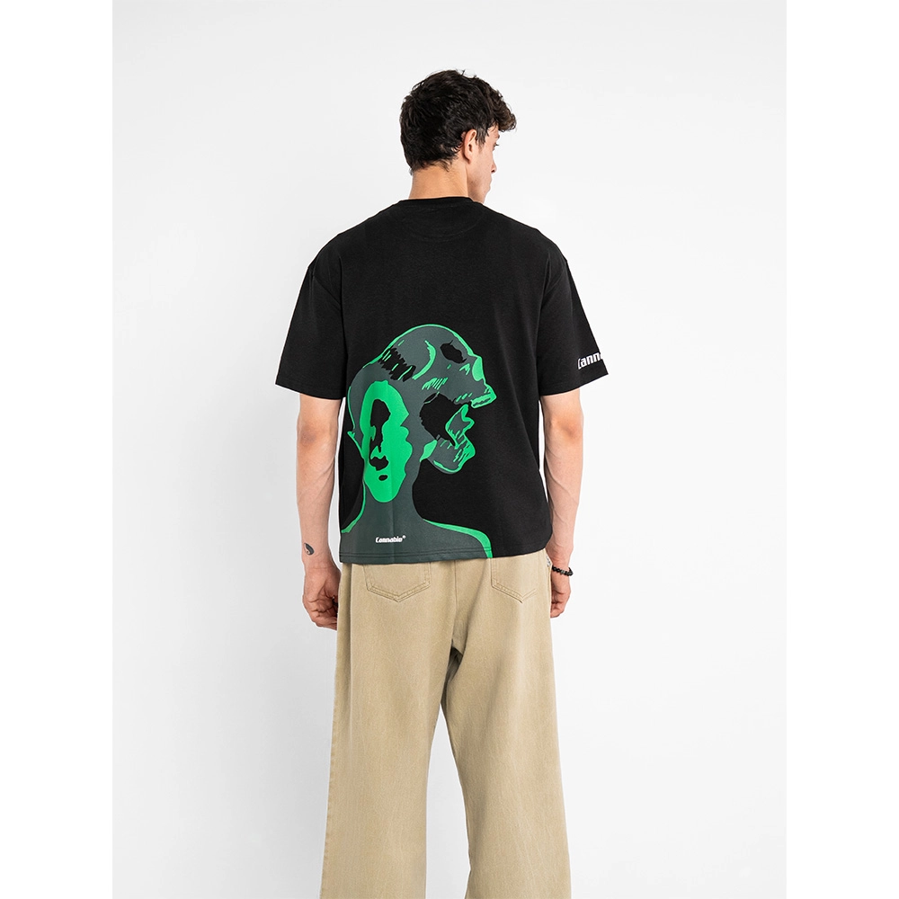 Cannabie Get Your Greens Hemp T-Shirt Oversized, Black - Image 2
