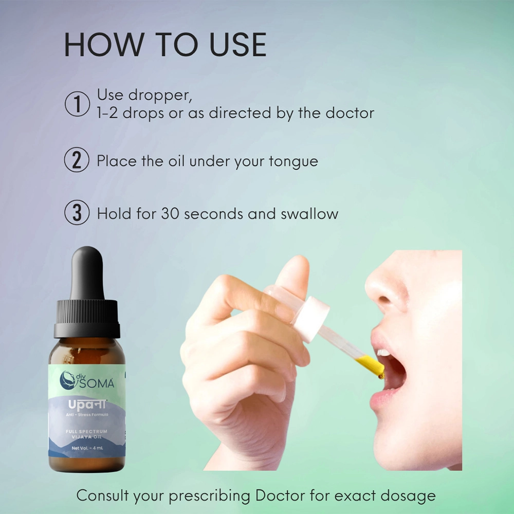 Divsoma Upana Stress Relief CBD Oil, (1ml-4 ml) on itshemp.in
