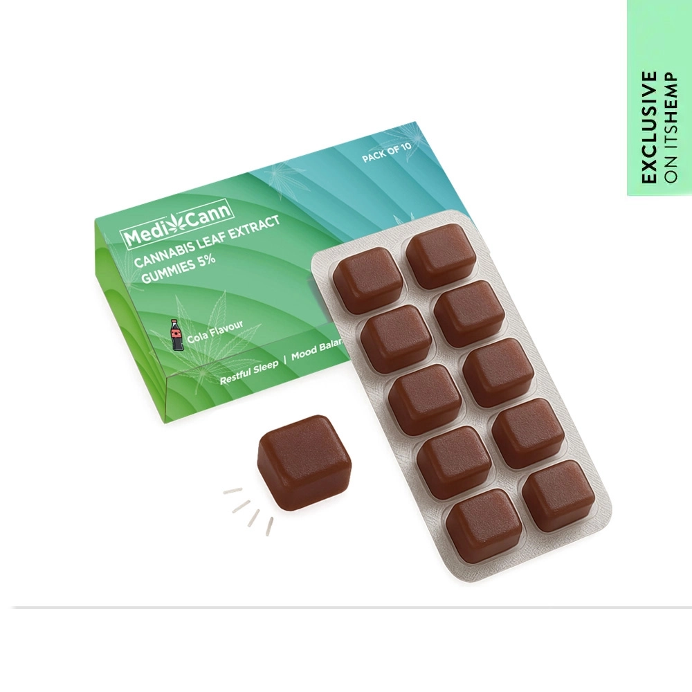 MC151031_1 MediCann Cannabis Leaf Extract 135mg Gummies, Cola flavour, (Pack of 10 gummies) on itshemp.in
