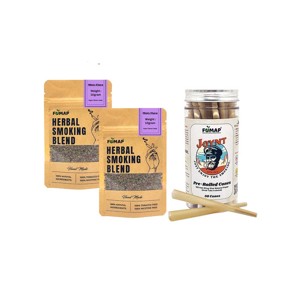 FEMAP Minty Flora Herbal Smoking Blend 20gm & Prerolled Paper Combo - Image 1