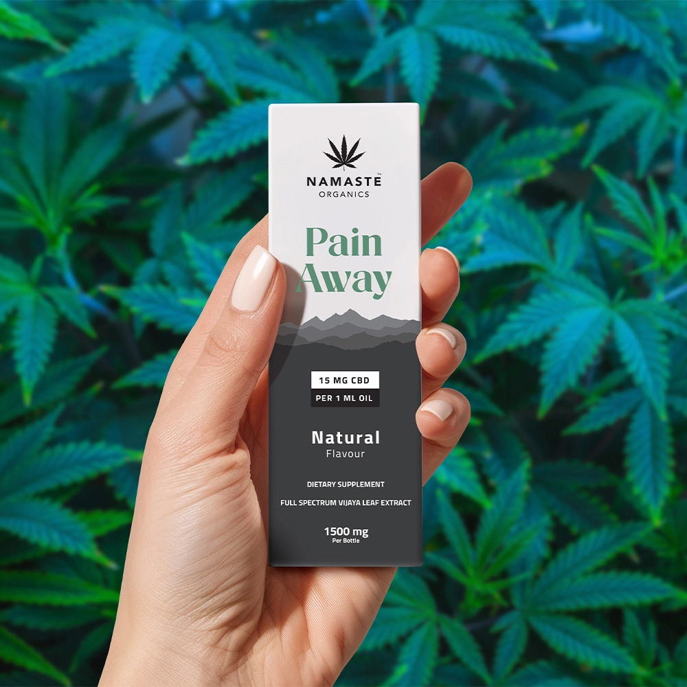 Namaste Organics Pain Away Oral Oil, 10ml / 1500mg on itshemp.in