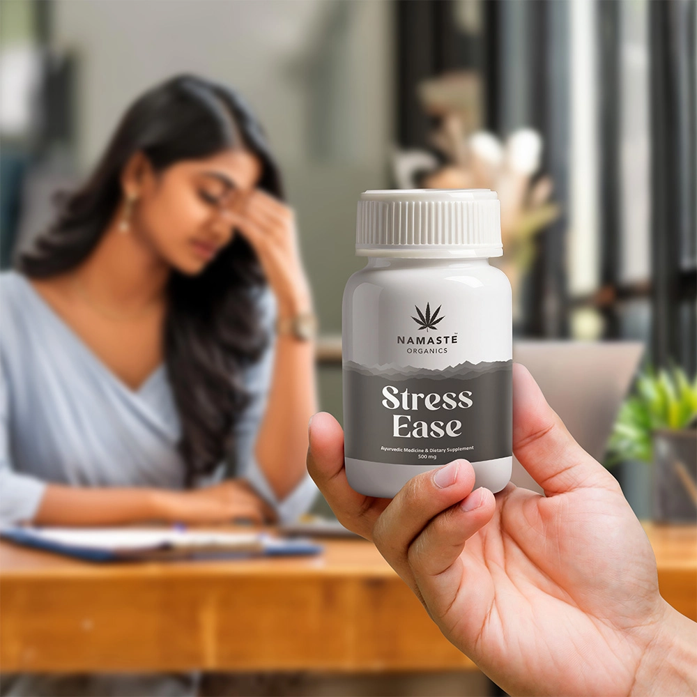 Namaste Organics Stress Ease Tablets, 50mg on itshemp.in
