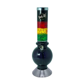 Kiick As Acrylic Bong Marble Rasta, Black, 30cm on itshemp.in