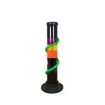 Kiick As Acrylic Bong Trippy Swirl, Black, 30cm on itshemp.in