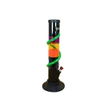 Kiick As Acrylic Bong Trippy Swirl, Black, 30cm on itshemp.in