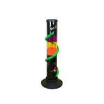 Kiick As Acrylic Bong Trippy Swirl, Black, 30cm on itshemp.in