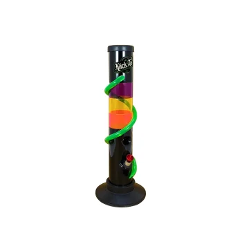 Kiick As Acrylic Bong Trippy Swirl, Black, 30cm on itshemp.in