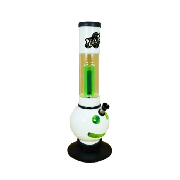 Kiick As Acrylic Bong Happy Percolator, White, 30cm on itshemp.in