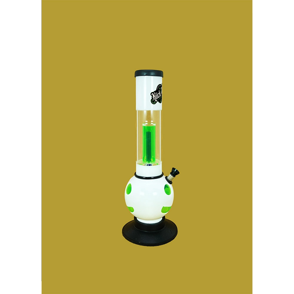 Kiick As Acrylic Bong Happy Percolator, White, 30cm on itshemp.in