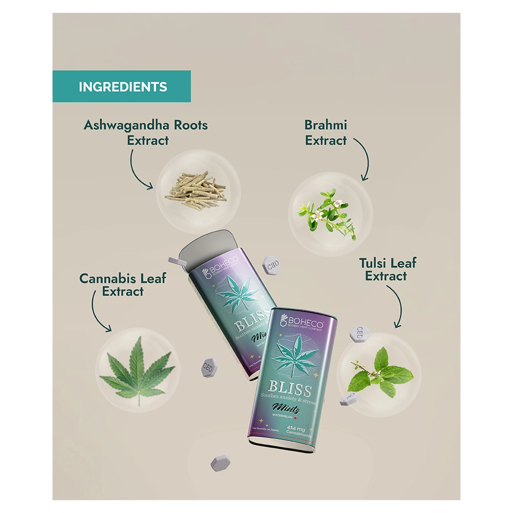 BOHECO BLISS MINTS (20mg CBD) - For Anxiety Relief and Focus - (Pack of 20) on itshemp.in