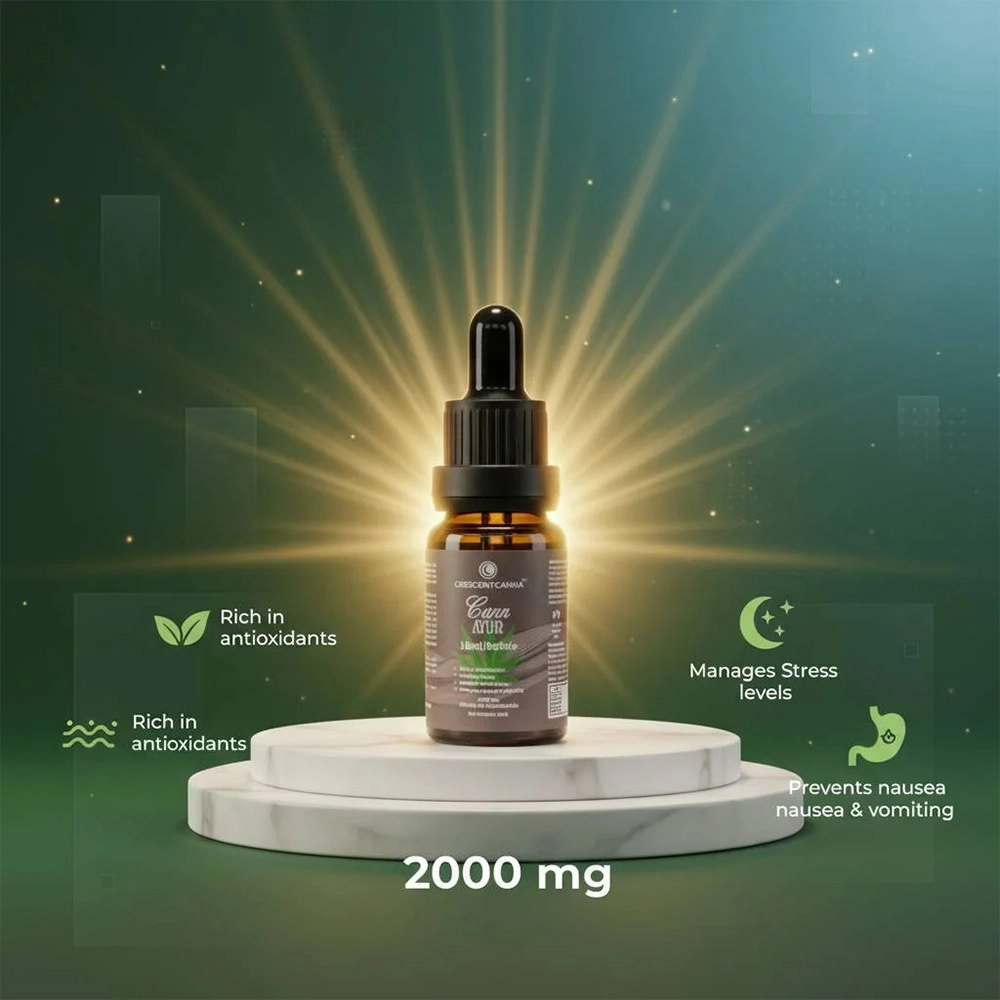 Crescent Cann Ayur Pure CBD Oil Drops, 10ml on itshemp.in