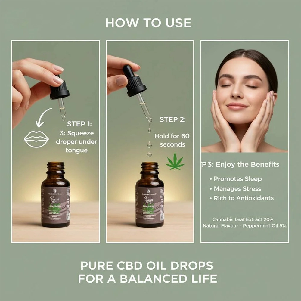 Crescent Cann Ayur Pure CBD Oil Drops, 10ml on itshemp.in