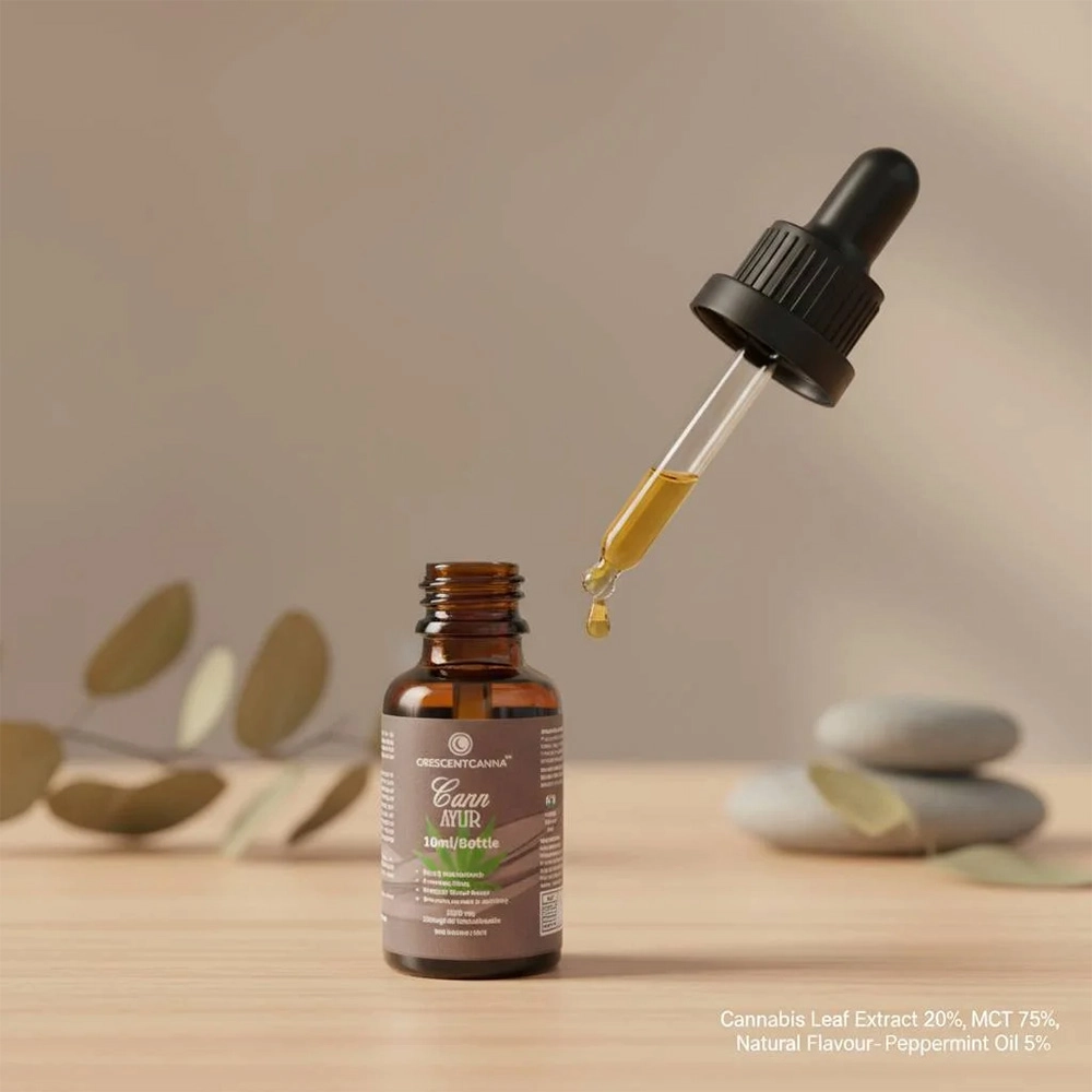 Crescent Cann Ayur Pure CBD Oil Drops, 10ml on itshemp.in