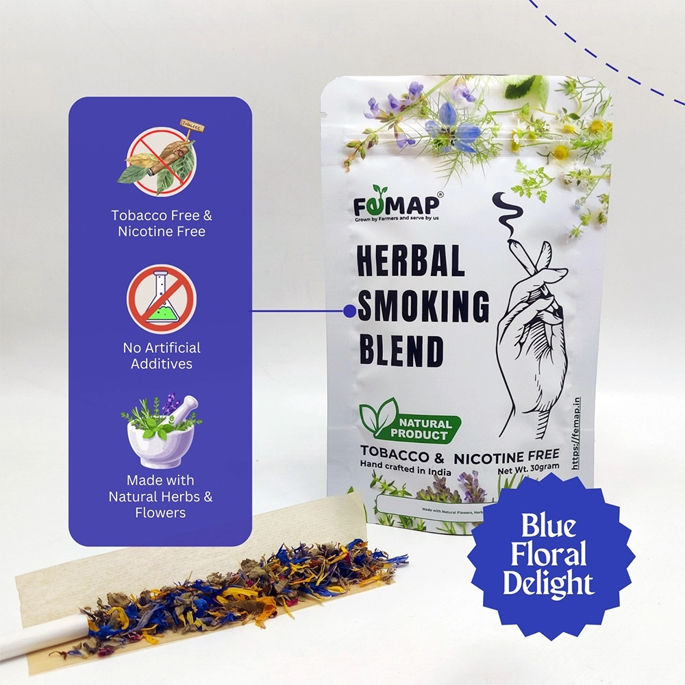 Femap Blue Floral Delight Herbal Smoking Blend Mix, 30gm on itshemp.in