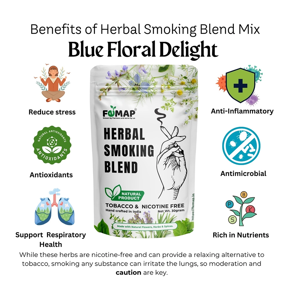 Femap Blue Floral Delight Herbal Smoking Blend Mix, 30gm on itshemp.in