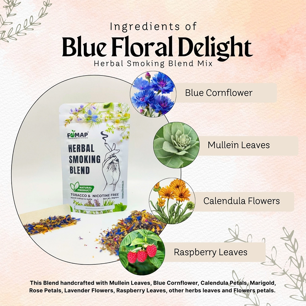 Femap Blue Flora Delight Herbal Mix 30g & Joynt Pre-Rolled Paper Cones (50 Pcs) Combo on itshemp.in
