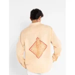 Cannabie Spell Patchwork Full Sleeves Hemp Shirt Nude - Image 3