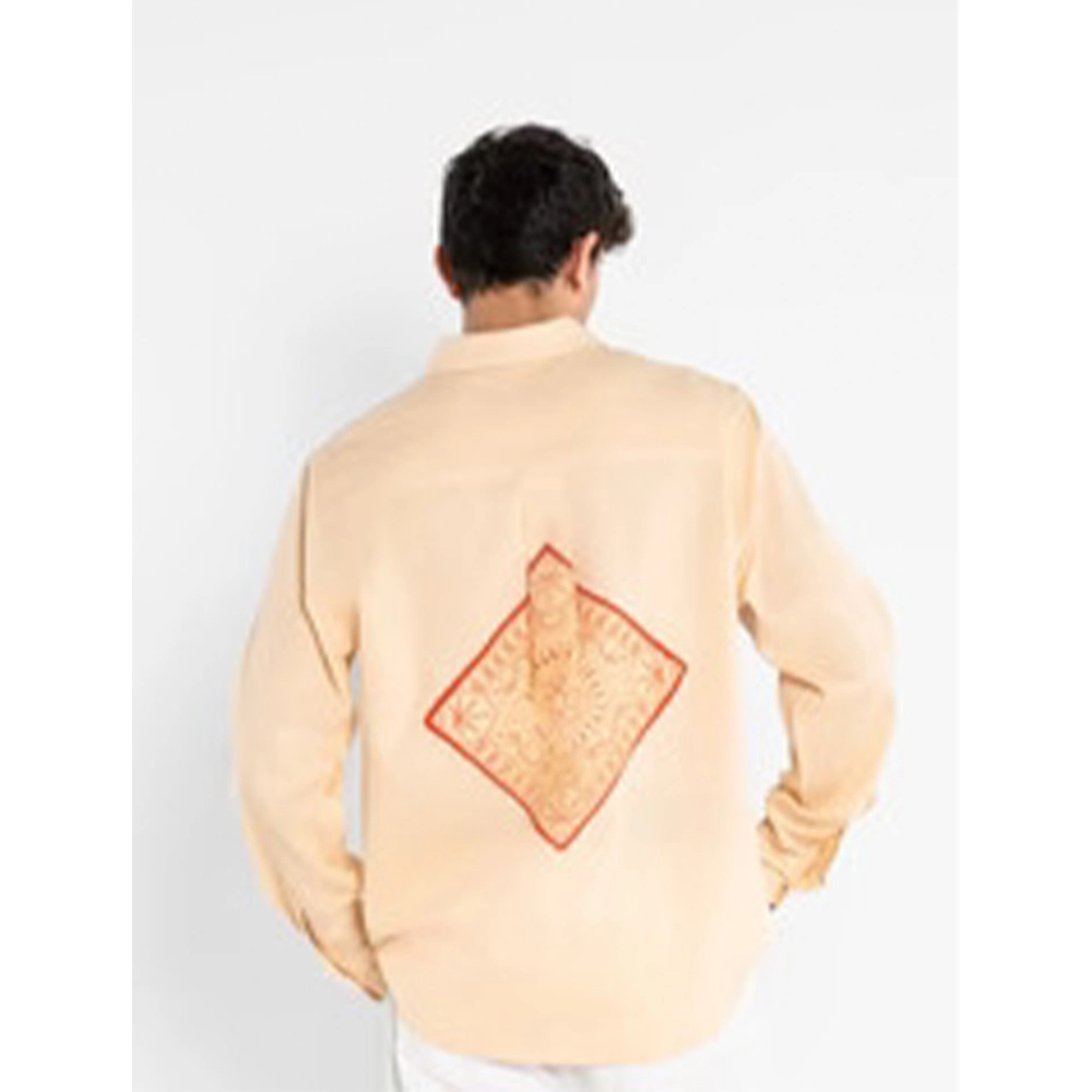 Cannabie Spell Patchwork Full Sleeves Hemp Shirt Nude - Image 3
