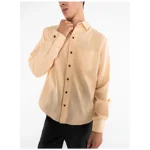 Cannabie Full sleeves Hemp Solid Shirt Nude - Image 3